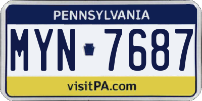 PA license plate MYN7687