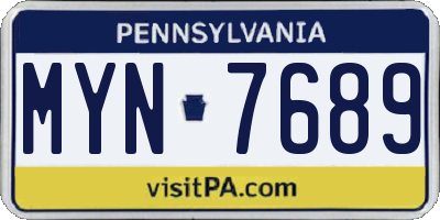 PA license plate MYN7689