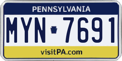 PA license plate MYN7691