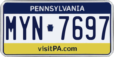 PA license plate MYN7697