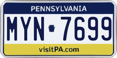 PA license plate MYN7699