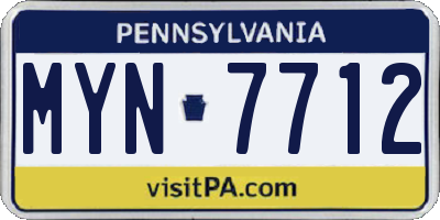 PA license plate MYN7712