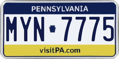 PA license plate MYN7775