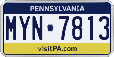 PA license plate MYN7813