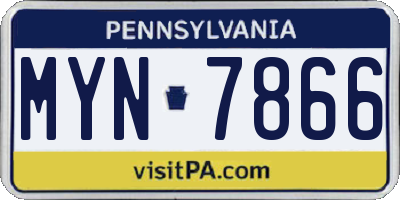 PA license plate MYN7866