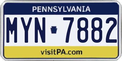 PA license plate MYN7882
