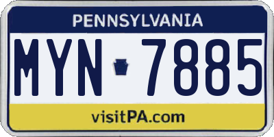 PA license plate MYN7885