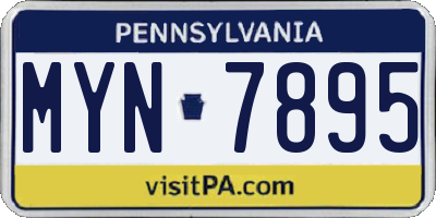 PA license plate MYN7895