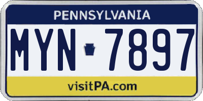 PA license plate MYN7897