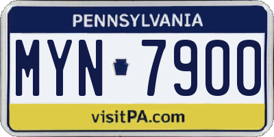 PA license plate MYN7900