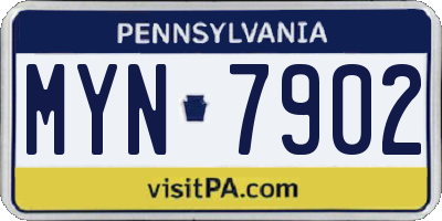 PA license plate MYN7902