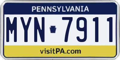 PA license plate MYN7911