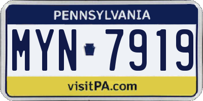 PA license plate MYN7919