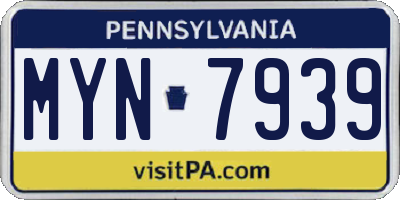 PA license plate MYN7939
