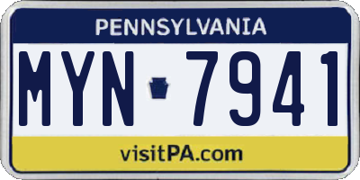 PA license plate MYN7941