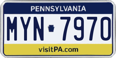 PA license plate MYN7970