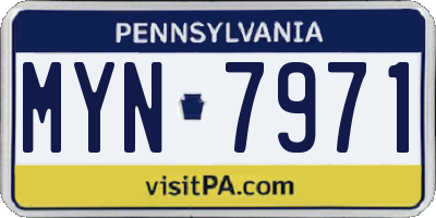 PA license plate MYN7971