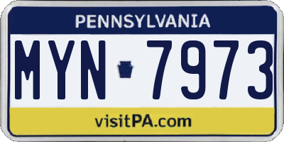 PA license plate MYN7973