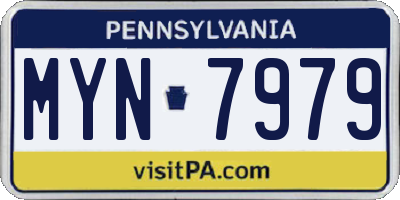 PA license plate MYN7979