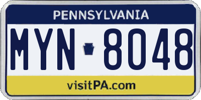 PA license plate MYN8048