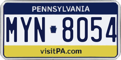 PA license plate MYN8054