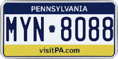 PA license plate MYN8088