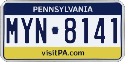 PA license plate MYN8141