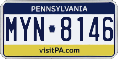 PA license plate MYN8146