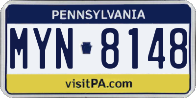 PA license plate MYN8148