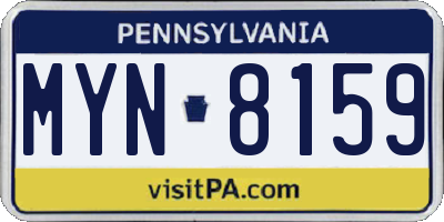 PA license plate MYN8159