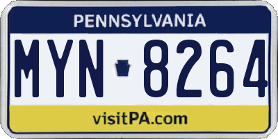 PA license plate MYN8264