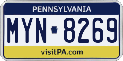 PA license plate MYN8269