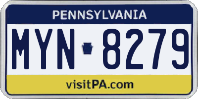 PA license plate MYN8279