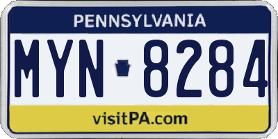PA license plate MYN8284