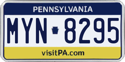 PA license plate MYN8295