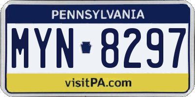 PA license plate MYN8297