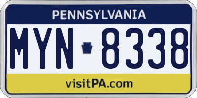 PA license plate MYN8338