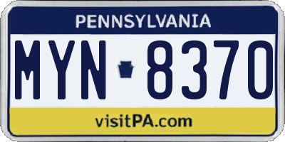 PA license plate MYN8370