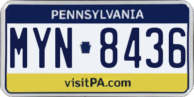 PA license plate MYN8436