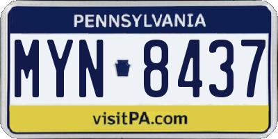 PA license plate MYN8437