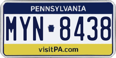 PA license plate MYN8438