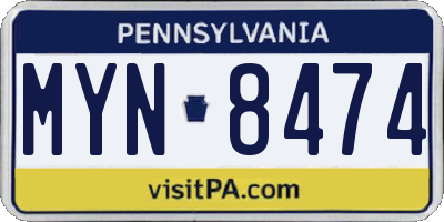 PA license plate MYN8474