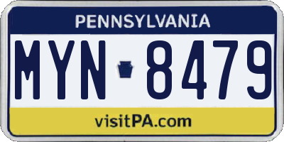 PA license plate MYN8479