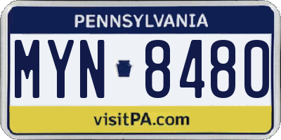 PA license plate MYN8480