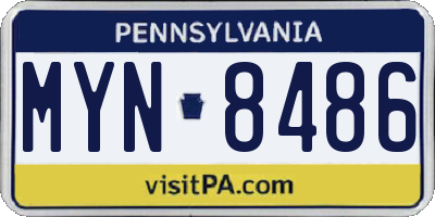 PA license plate MYN8486
