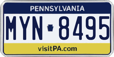 PA license plate MYN8495