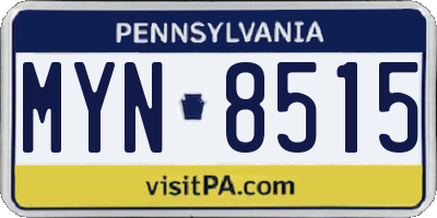 PA license plate MYN8515