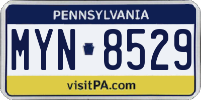 PA license plate MYN8529