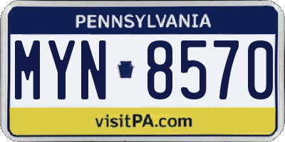 PA license plate MYN8570