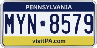 PA license plate MYN8579